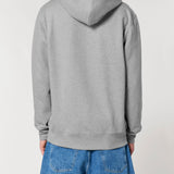 Mens Organic Cotton Relaxed-fit Zip Hoodie in Rock Grey Marl