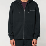 Mens Organic Cotton Relaxed-fit Zip Hoodie in Jet Black