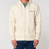 Mens Organic Cotton Relaxed-fit Zip Hoodie in Natural Cotton