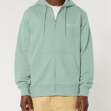 Mens Organic Cotton Relaxed-fit Zip Hoodie in Aloe Green