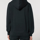 Womens Organic Cotton Relaxed-fit Zip Hoodie in Jet Black