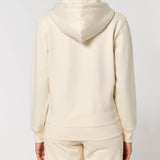 Womens Organic Cotton Relaxed-fit Zip Hoodie in Natural Cotton