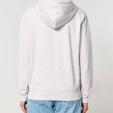 Womens Organic Cotton Relaxed-fit Zip Hoodie in Cloud Grey Marl