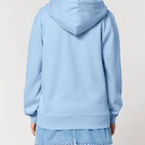 Womens Organic Cotton Relaxed-fit Zip Hoodie in Sky Blue