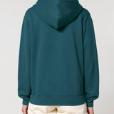 Womens Organic Cotton Relaxed-fit Zip Hoodie in Ocean Blue