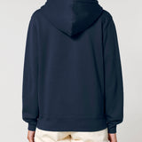 Womens Organic Cotton Relaxed-fit Zip Hoodie in Midnight Navy