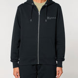 Womens Organic Cotton Relaxed-fit Zip Hoodie in Jet Black