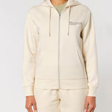 Womens Organic Cotton Relaxed-fit Zip Hoodie in Natural Cotton
