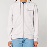 Womens Organic Cotton Relaxed-fit Zip Hoodie in Cloud Grey Marl