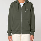 Womens Organic Cotton Relaxed-fit Zip Hoodie in Pine Green Khaki