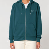 Womens Organic Cotton Relaxed-fit Zip Hoodie in Ocean Blue