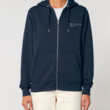 Womens Organic Cotton Relaxed-fit Zip Hoodie in Midnight Navy