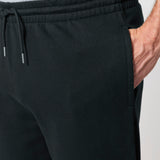 Mens Organic Cotton Relaxed-fit Joggers in Jet Black
