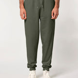 Mens Organic Cotton Relaxed-fit Joggers in Pine Green Khaki
