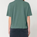 Womens Organic Cotton Boxy T-shirt in Eucalyptus Green