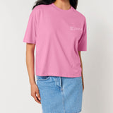 Womens Organic Cotton Boxy T-shirt in Azalea Pink