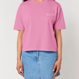 Womens Organic Cotton Boxy T-shirt in Azalea Pink