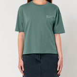 Womens Organic Cotton Boxy T-shirt in Eucalyptus Green