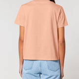 Womens Classic-fit Organic Cotton T-shirt in Peach Orange
