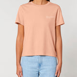 Womens Classic-fit Organic Cotton T-shirt in Peach Orange